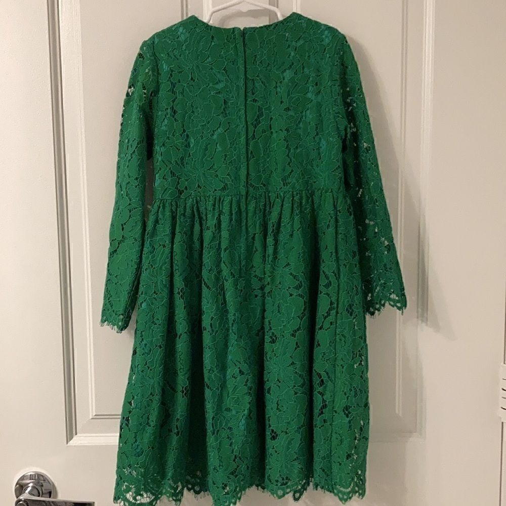 Flowers & Still Girls Green Lace Dress Embellished with a Crystal Firefly. Sz 8. - Picture 2 of 8